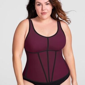 Honeylove Boldness tank shapewear compression top xl fig maroon purple support